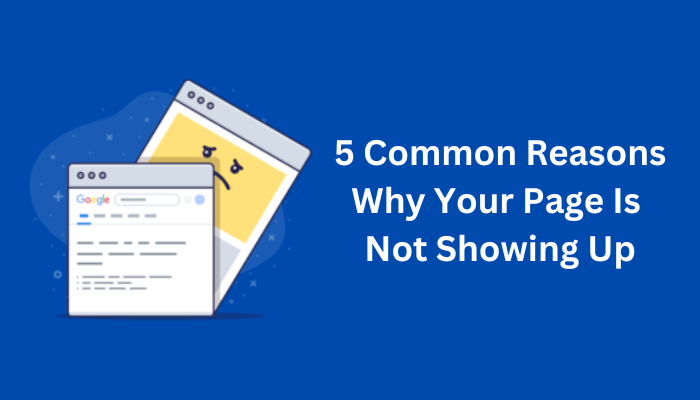 5 Common Reasons Why Your Page Is Not Showing Up