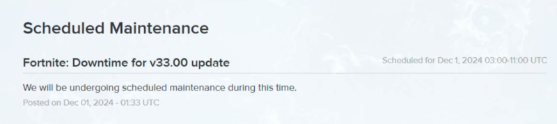 Fortnite Downtime