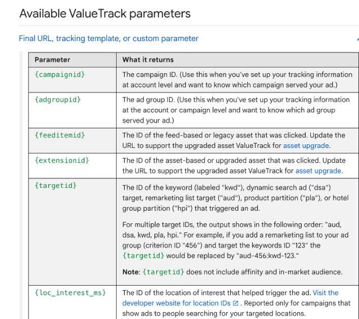 Google Ads Tracking Template