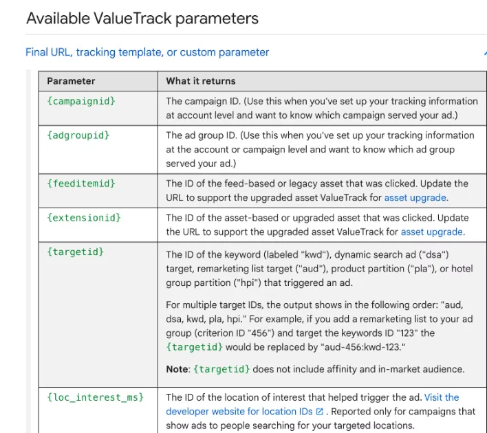 Google Ads Tracking Template